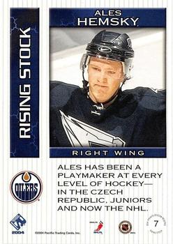 2003-04 Pacific Private Stock Reserve - Rising Stock #7 Ales Hemsky Back