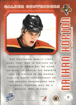 2003-04 Pacific Quest for the Cup - Calder Contenders #9 Nathan Horton Back