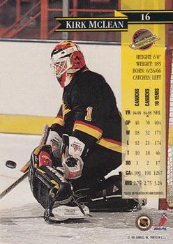 1995-96 Donruss #16 Kirk McLean Back