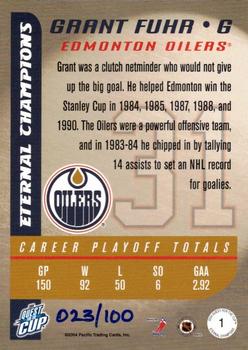 2003-04 Pacific Quest for the Cup - Eternal Champions #1 Grant Fuhr Back