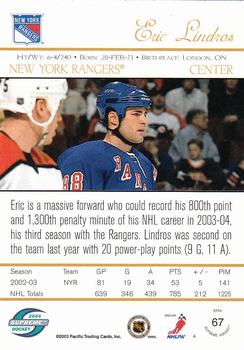2003-04 Pacific Supreme - Retail #67 Eric Lindros Back