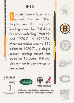 2003-04 Parkhurst Original Six Boston - Inserts #B-10 Phil Esposito Back
