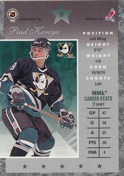 1995-96 Donruss Elite #31 Paul Kariya Back