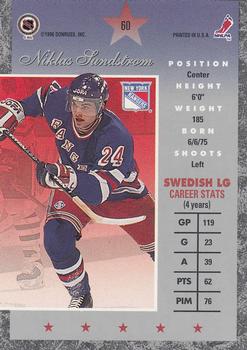 1995-96 Donruss Elite #60 Niklas Sundstrom Back