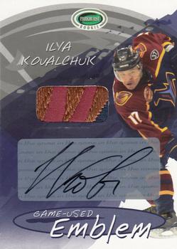 2003-04 Parkhurst Rookie - Game-Used Emblem Autographs #GUE-IK Ilya Kovalchuk Front