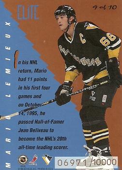 1995-96 Donruss - Elite Inserts #9 Mario Lemieux Back