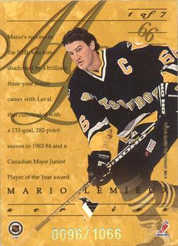 1995-96 Donruss Elite - Mario Lemieux Series #1 Mario Lemieux Back
