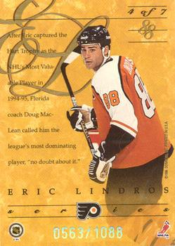 1995-96 Donruss Elite - Eric Lindros Series #4 Eric Lindros Back