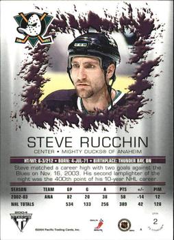 2003-04 Pacific Private Stock Titanium - Hobby Jersey Number Parallels #2 Steve Rucchin Back