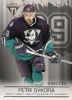 2003-04 Pacific Private Stock Titanium - Hobby Jersey Number Parallels #3 Petr Sykora Front