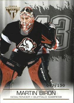 2003-04 Pacific Private Stock Titanium - Hobby Jersey Number Parallels #12 Martin Biron Front