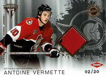 2003-04 Pacific Private Stock Titanium - Authentic Game-Worn Jersey Patch Variation #213 Antoine Vermette Front
