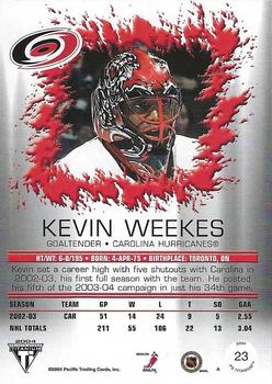 2003-04 Pacific Private Stock Titanium - Retail #23 Kevin Weekes Back