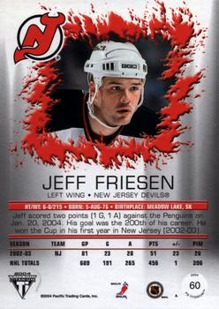 2003-04 Pacific Private Stock Titanium - Retail Jersey Number Parallels #60 Jeff Friesen Back