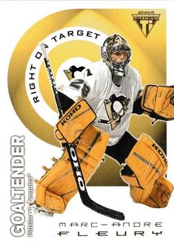 2003-04 Pacific Private Stock Titanium - Right on Target #13 Marc-Andre Fleury Front