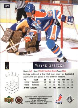 2003-04 SP Authentic - 10th Anniversary #SP1 Wayne Gretzky Back