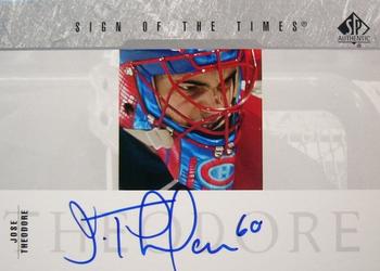 2003-04 SP Authentic - Sign of the Times #SOT-JT Jose Theodore Front