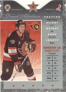 1995-96 Donruss Elite - Die Cuts #25 Daniel Alfredsson Back