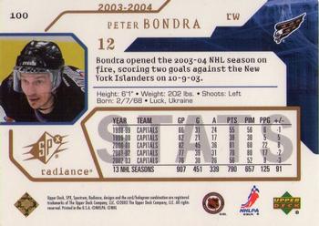 2003-04 SPx - Radiance #100 Peter Bondra Back