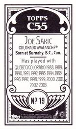 2003-04 Topps C55 - Minis #19 Joe Sakic Back