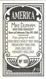 2003-04 Topps C55 - Minis America Back #106 Mike Dunham Back