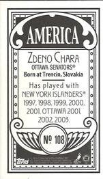 2003-04 Topps C55 - Minis America Back #108 Zdeno Chara Back
