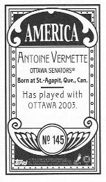 2003-04 Topps C55 - Minis America Back #145 Antoine Vermette Back