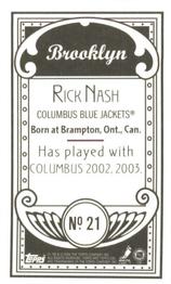 2003-04 Topps C55 - Minis Brooklyn Back #21 Rick Nash Back