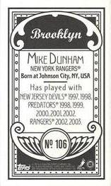2003-04 Topps C55 - Minis Brooklyn Back #106 Mike Dunham Back