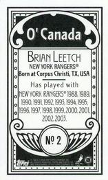 2003-04 Topps C55 - Minis O' Canada Back #2 Brian Leetch Back