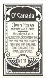 2003-04 Topps C55 - Minis O' Canada Back #11 Owen Nolan Back