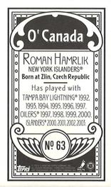 2003-04 Topps C55 - Minis O' Canada Back #63 Roman Hamrlik Back