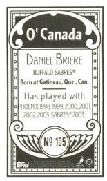 2003-04 Topps C55 - Minis O' Canada Back #105 Daniel Briere Back