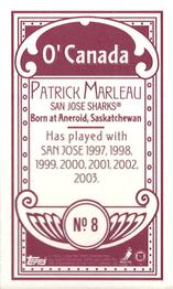 2003-04 Topps C55 - Minis O' Canada Back Red #8 Patrick Marleau Back