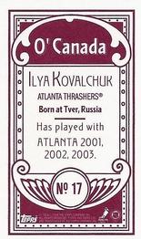 2003-04 Topps C55 - Minis O' Canada Back Red #17b Ilya Kovalchuk Back