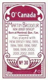 2003-04 Topps C55 - Minis O' Canada Back Red #30 Martin Brodeur Back