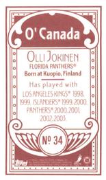 2003-04 Topps C55 - Minis O' Canada Back Red #34 Olli Jokinen Back