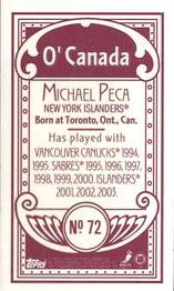 2003-04 Topps C55 - Minis O' Canada Back Red #72 Michael Peca Back