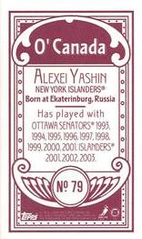 2003-04 Topps C55 - Minis O' Canada Back Red #79 Alexei Yashin Back