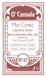 2003-04 Topps C55 - Minis O' Canada Back Red #92 Mike Comrie Back