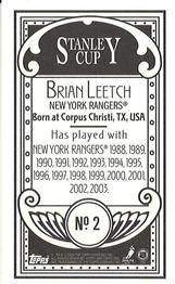 2003-04 Topps C55 - Minis Stanley Cup Back #2 Brian Leetch Back