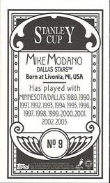 2003-04 Topps C55 - Minis Stanley Cup Back #9 Mike Modano Back