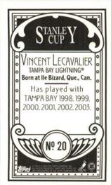 2003-04 Topps C55 - Minis Stanley Cup Back #20 Vincent Lecavalier Back