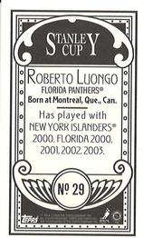 2003-04 Topps C55 - Minis Stanley Cup Back #29 Roberto Luongo Back