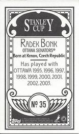 2003-04 Topps C55 - Minis Stanley Cup Back #35 Radek Bonk Back