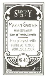 2003-04 Topps C55 - Minis Stanley Cup Back #40b Marian Gaborik Back