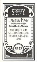 2003-04 Topps C55 - Minis Stanley Cup Back #42 Ladislav Nagy Back