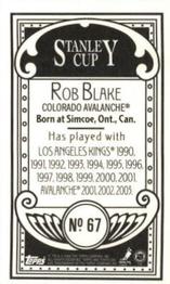 2003-04 Topps C55 - Minis Stanley Cup Back #67 Rob Blake Back