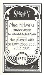 2003-04 Topps C55 - Minis Stanley Cup Back #112 Martin Havlat Back