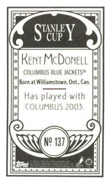 2003-04 Topps C55 - Minis Stanley Cup Back #137 Kent McDonell Back